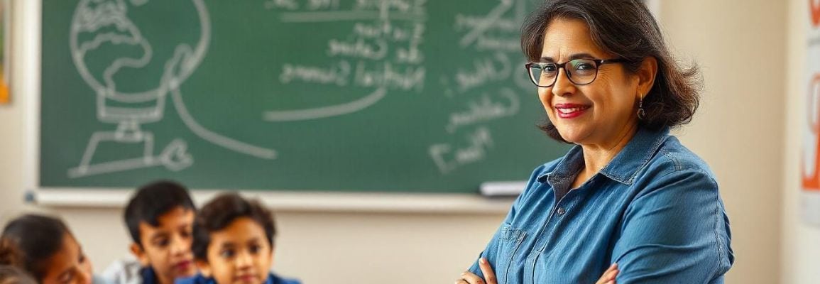 profesora con niños